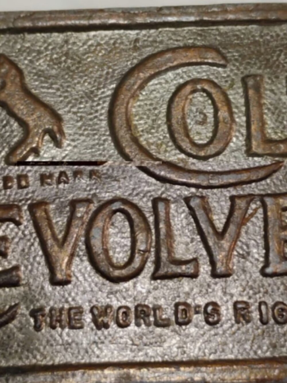Bergamot Brass Colt Revolvers "The World's Right Arm" Belt Buckle - Picture 5 of 12